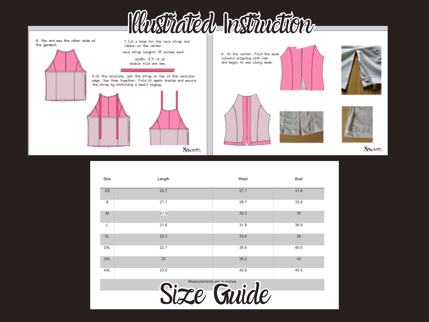 Rückenloses Top-Muster, Halter Neck Woman Digitalmuster, XS-4XL, Sofortiger Download, Ärmellose Bluse, Trendy Outfit, Schnittmuster Frau