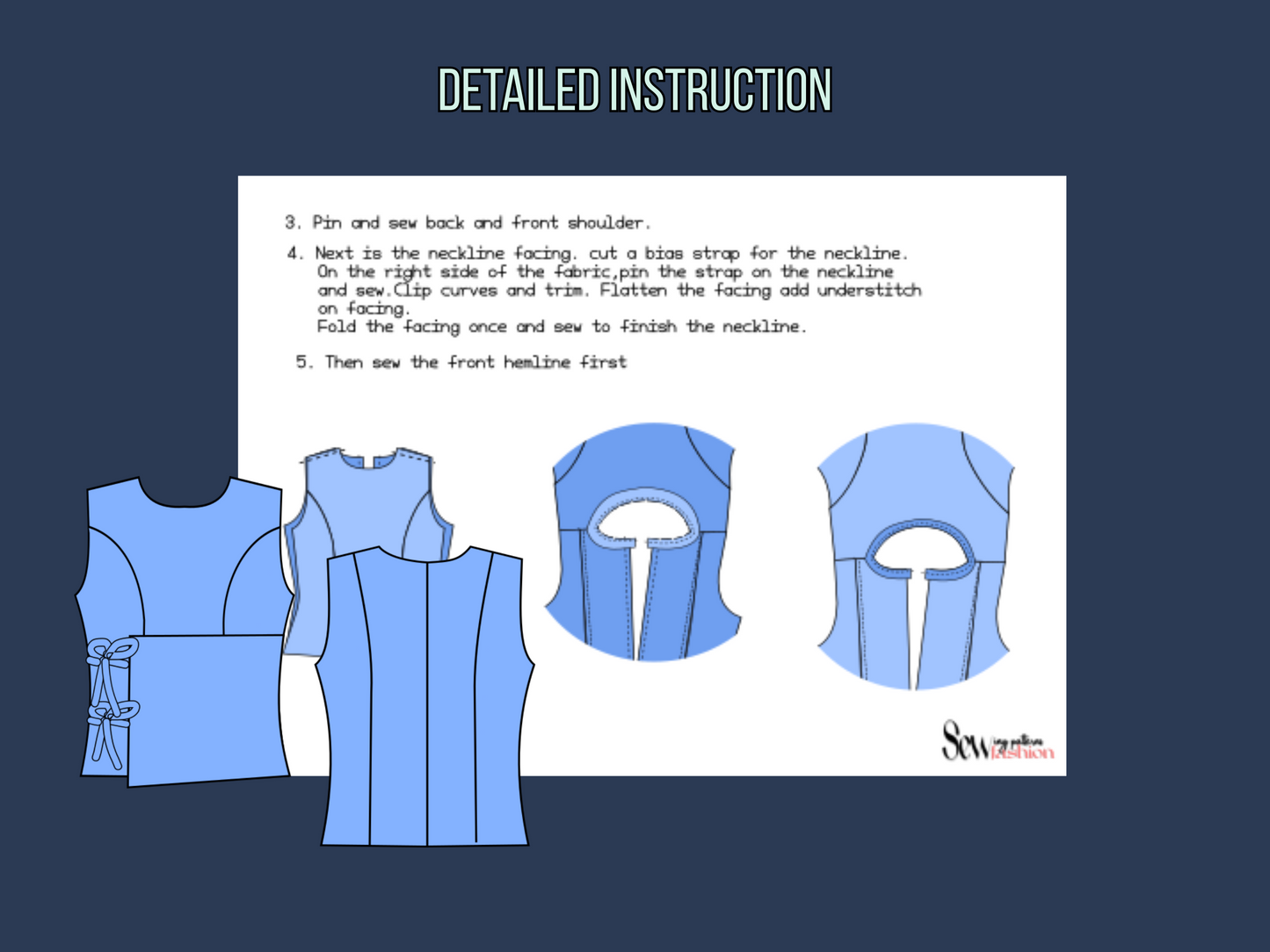 Denim Top Pattern, Blouse with Cape, S-3XL, Instant Download Pattern, PDF, Woman Sleeveless Summer Top