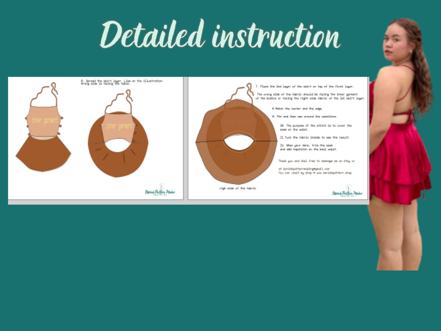 Backless Dress Pattern PDF , Party, Birthday Dress, Sewing Pattern, XS-4XL, Layered Mini Dress