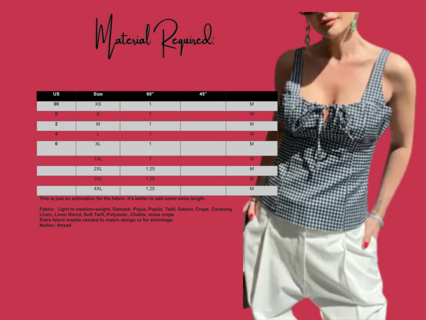Zara Top Inspired Sleeveless Blouse Sewing Pattern, Teen Top, XS-4XL, Downloadable Pattern, Easy to sew, Lady's Tie front, Casual Tank top