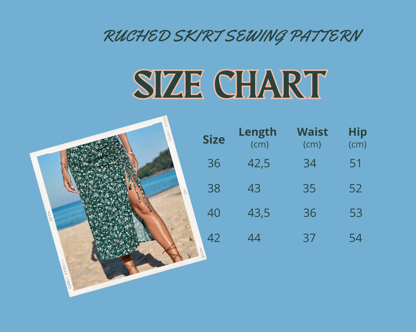 Patrón de costura de falda PDF XS-XXXL Falda con cordón Moda para mujer, Diseño moderno, Patrón fácil de coser, abertura lateral, drapeado fruncido