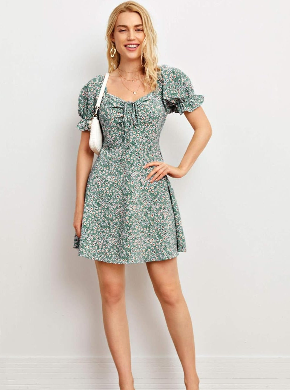 Patrón de costura para vestido de novia (PDF), vestido de fiesta, para adolescentes, para dama, con mangas abullonadas, tallas XS-XXXXL, patrón digital para vestido de lechera.