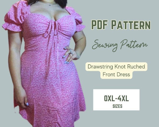 Patrón de costura para vestido de novia (PDF), vestido de fiesta, para adolescentes, para dama, con mangas abullonadas, tallas XS-XXXXL, patrón digital para vestido de lechera.