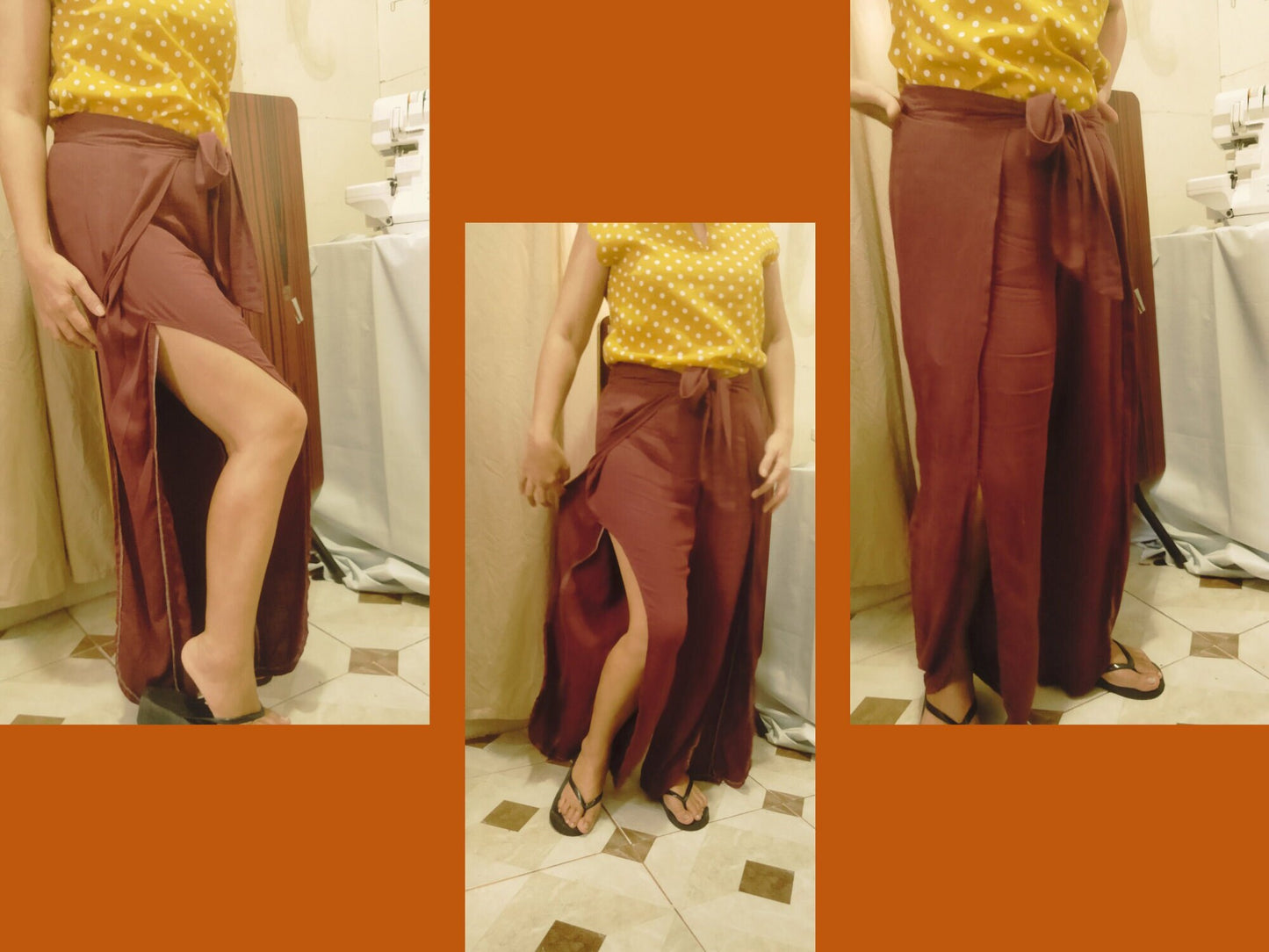 Wickelhose Schnittmuster Weite Hose Schlitz Oberschenkel Nähen Digital Xs-XXXL Palazzo Hose