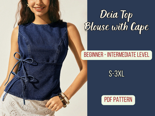 BUNDLE PATTERN XS-3XL, kimono top, hollow back top, Bow-Knot Top