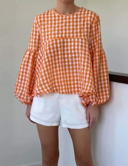 Patrón de costura para blusa holgada con mangas farol peplum, blusa DIY de talla grande XS-XL, blusas para mujer, top casual