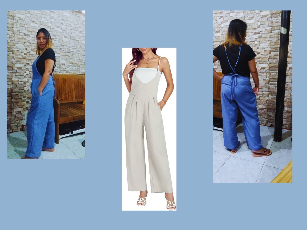 Overall Jumpsuit Sewing Pattern, PDF XS-3XL, Tie back Jumper, Trendy Loose Backless, Woman Jumpsuit