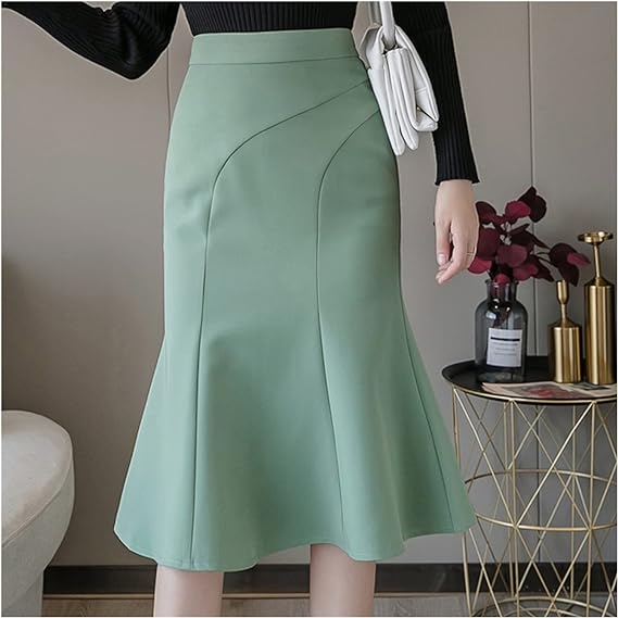 Patrón de costura de falda acampanada, largo midi, patrón PDF XS-3XL, falda formal de cola de pez, sin forro