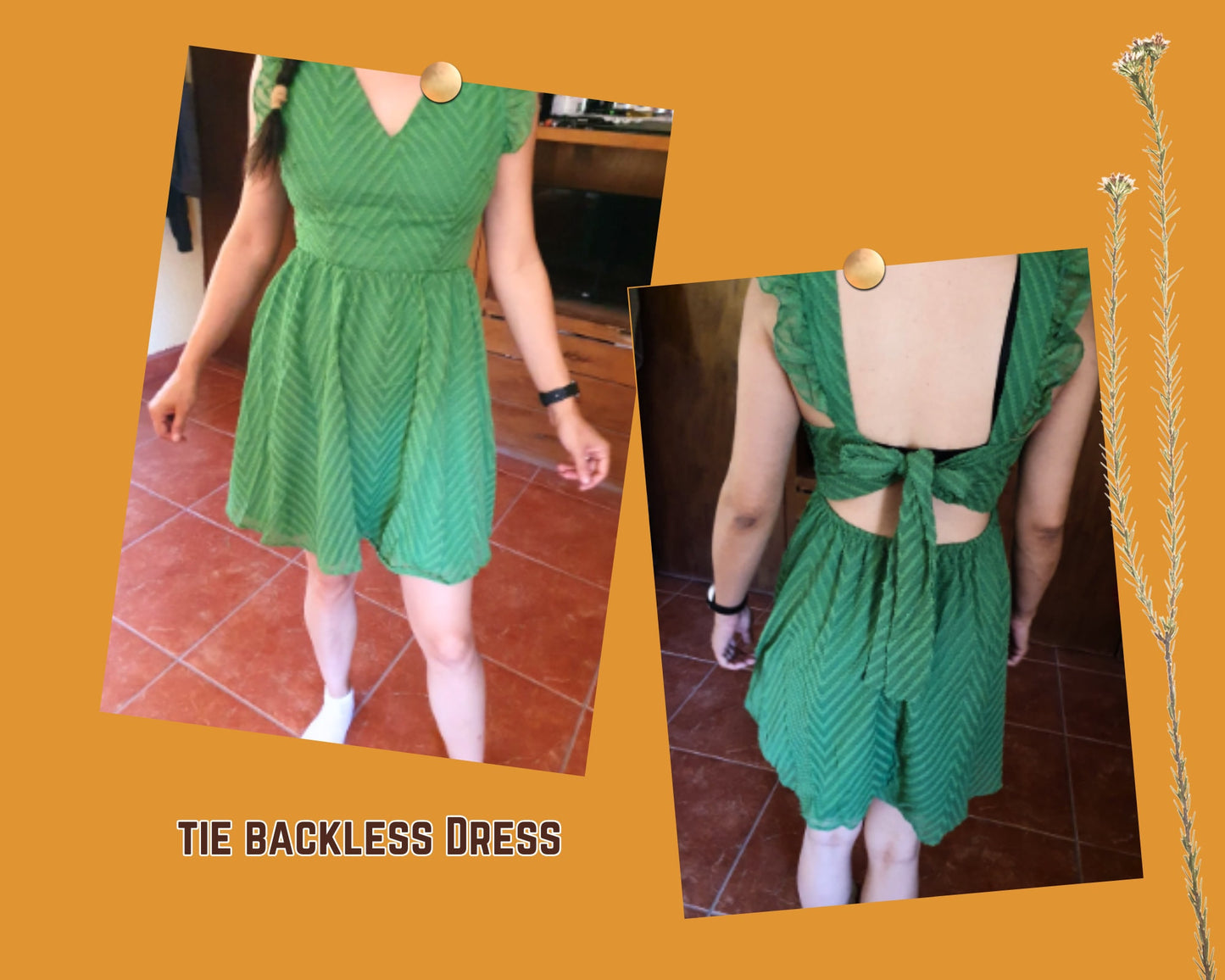 Tie Backless Dress Pattern Ruffle Sleeve Trim A-line PDF Sewing Pattern XS-4XL Woman Mini Vacation Wear lace fabric